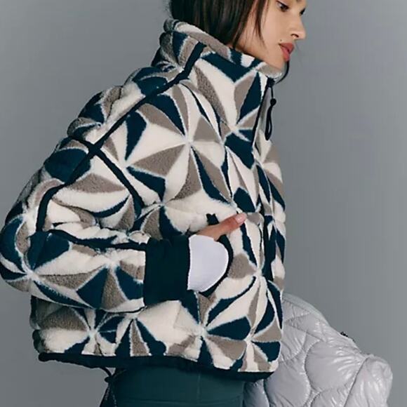 NWT Free People Mountain High 3D Fleece Jacket Women’s XS Half Zip Lined $198 - Picture 3 of 8